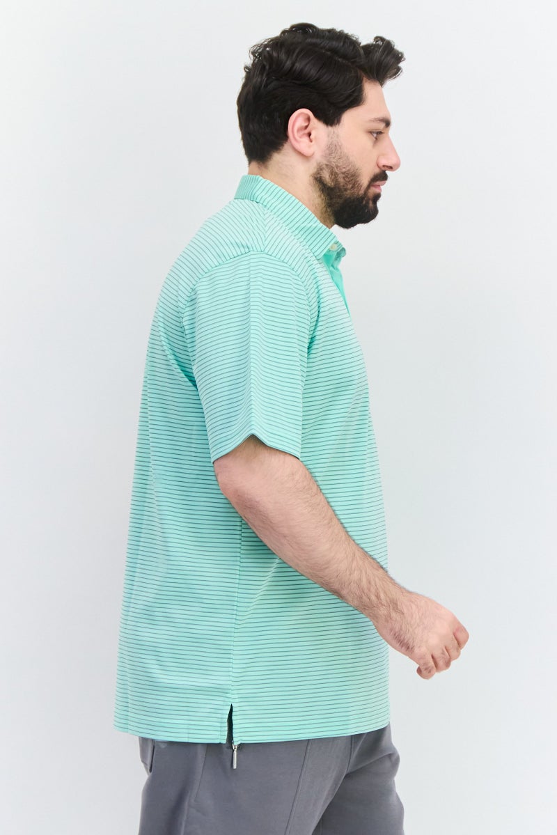 Greg Norman Men Sportswear Fit Short Sleeve Training Polo Shirt, Mint Green - Image 4